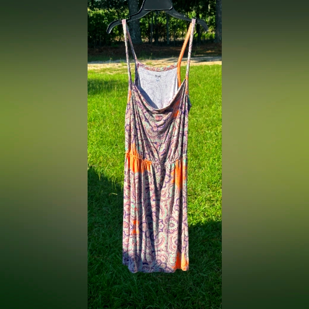 a.n.a Vibrant Paisley Maxi Dress in Orange and Purple